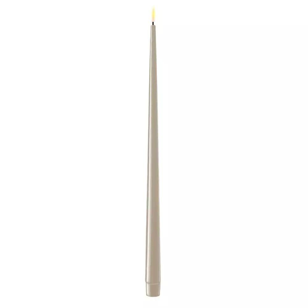 Deluxe Kronelys Sand 38cm 2pk, 5744001244128, RF-K-0032, Interiør, Lys, Deluxe Homeart, Sand LED Kertelys med Lak, 2 stk (38 cm)