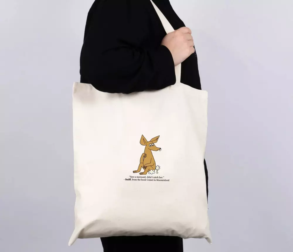 Moomin Tote - Bag Sniff Hvit, 6430079182743, SNIFF2A, Accessories, Vesker, Moomin, Oy Bisly LTD, Tote Bag