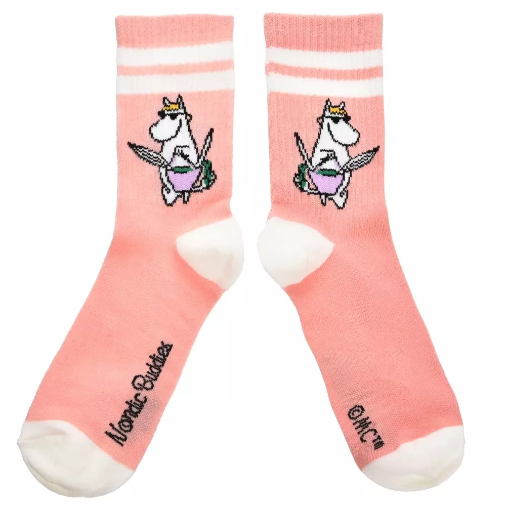 Moomin Retro Strømper Snorkfrøken Korall, 6430079180732, SNORM23F, Accessories, Strømper, Moomin, Oy Bisly LTD, Retro Socks Ladies