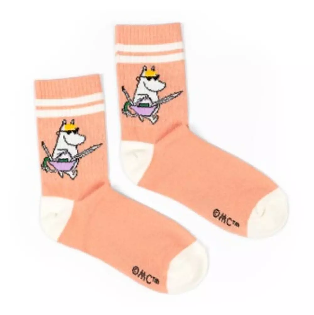 Moomin Retro Strømper Snorkfrøken Korall, 6430079180732, SNORM23F, Accessories, Strømper, Moomin, Oy Bisly LTD, Retro Socks Ladies