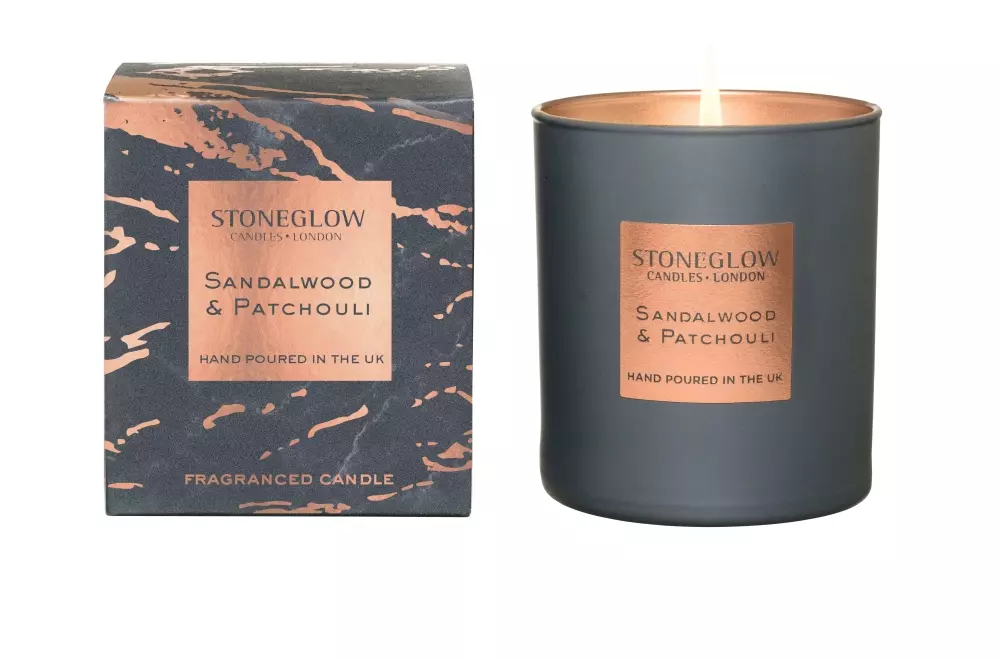 Stoneglow Duftlys Sandalwood & Patchouli, 5055157613240, ST-L-6132, Interiør, Duft, Stoneglow, House of Månsson