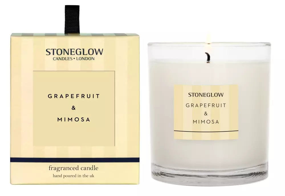 Stoneglow Duftlys Grapefruit & Mimosa, 5055157351258, ST-MC-6811, Interiør, Duft, Stoneglow, House of Månsson