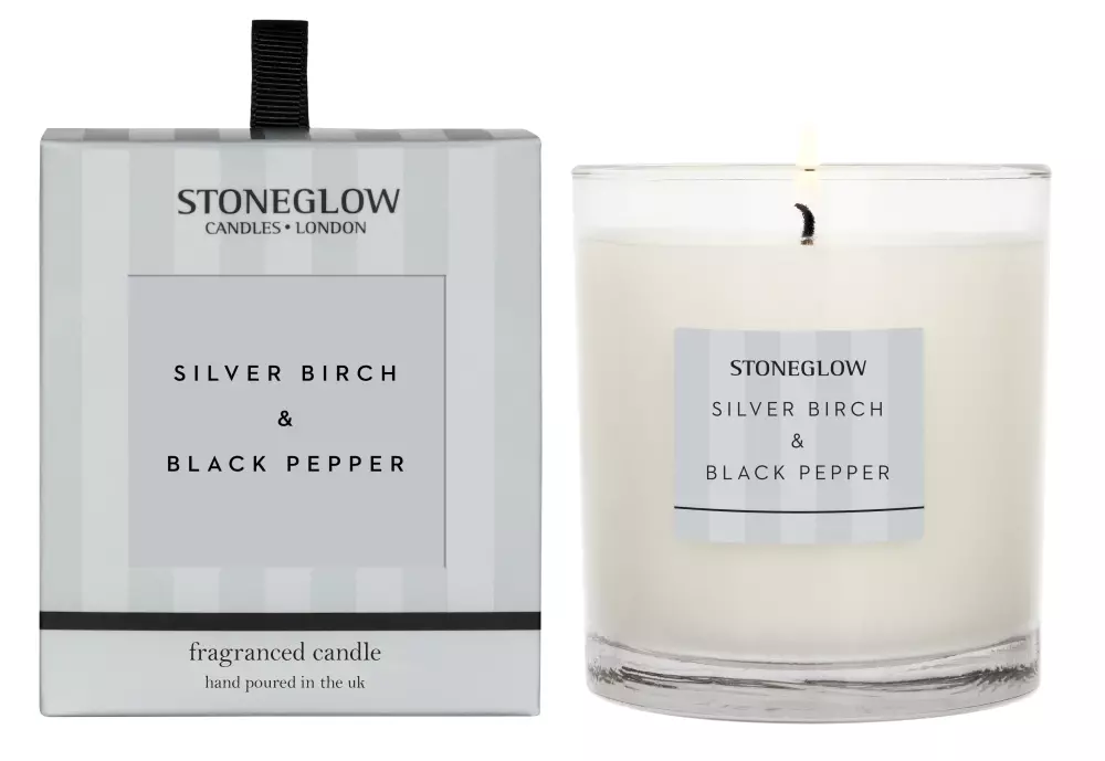 Stoneglow Duftlys Silver Birch & Black Pepper, 5055157351289, ST-MC-6814, Interiør, Duft, Stoneglow, House of Månsson