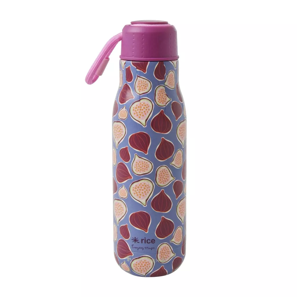 Drikkeflaske Figs In Love 500ml, 5708315246216, STBOT-FIGS, Kjøkken, Drikkeflasker, Rice, Stainless Steel Drinking Bottle with Figs in Love Print - 12H Hot / 24H Cold