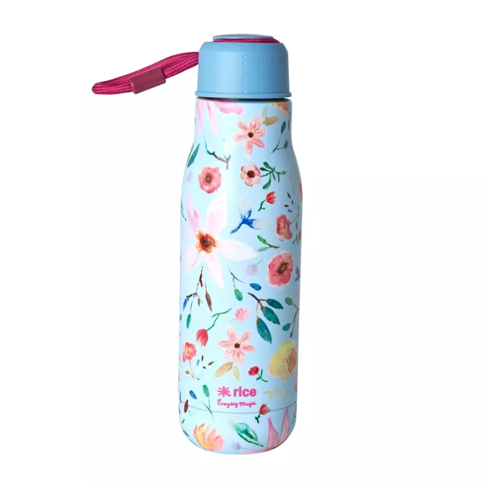 Drikkeflaske Selma Flower 500ml, 5708315229011, STBOT-SELM, Kjøkken, Drikkeflasker, Rice, Stainless Steel Drinking Bottle with Selma Flower Print - 12H Hot / 24H Cold