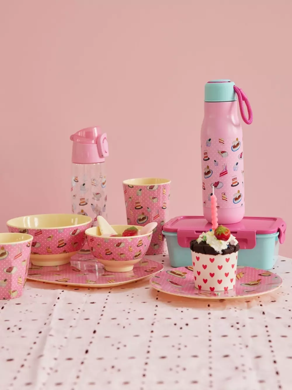 Drikkeflaske Sweet Cake 500ml, 5708315251302, STBOT-SWCA, Kjøkken, Drikkeflasker, Rice, Stainless Steel Drinking Bottle with Sweet Cake Print - 12H Hot/24H Cold - 500 ml