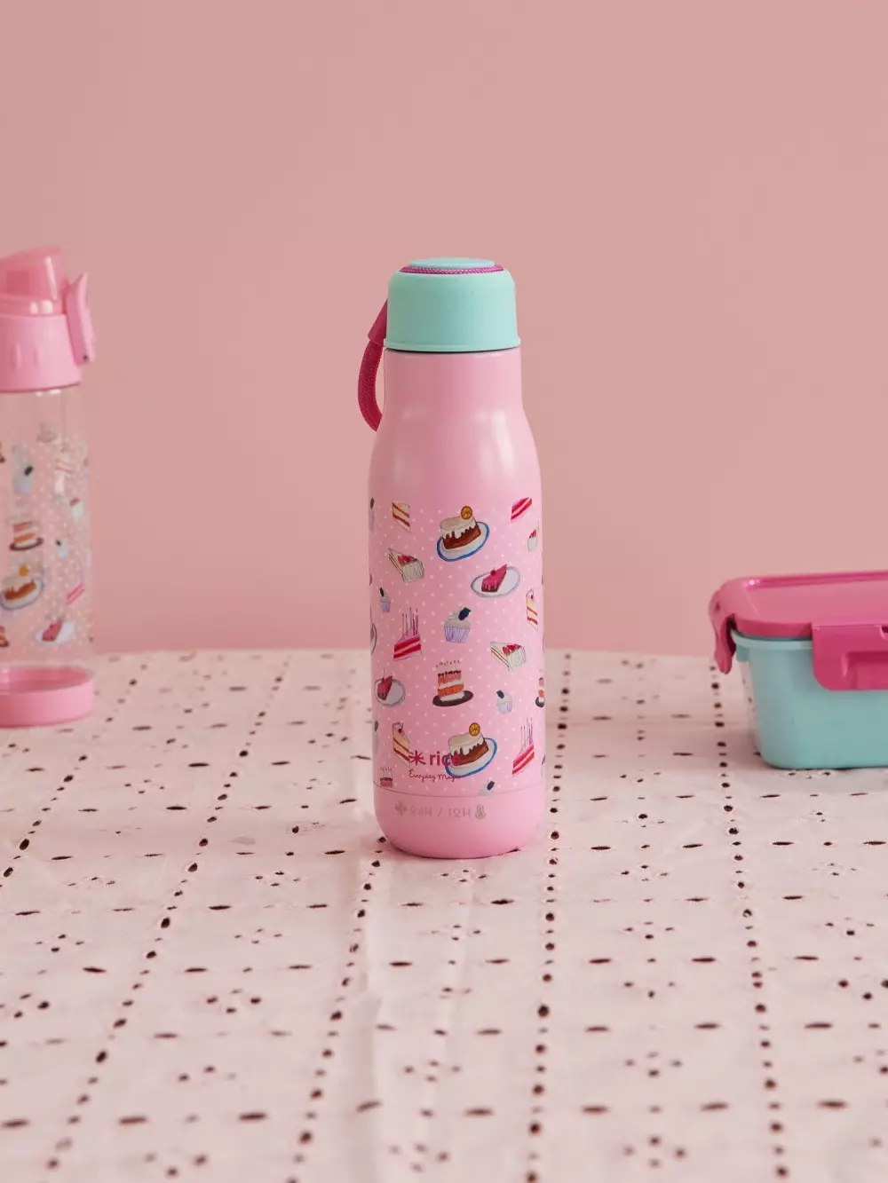 Drikkeflaske Sweet Cake 500ml, 5708315251302, STBOT-SWCA, Kjøkken, Drikkeflasker, Rice, Stainless Steel Drinking Bottle with Sweet Cake Print - 12H Hot/24H Cold - 500 ml