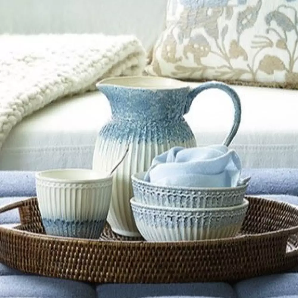 Musliskål Alice Ripple Blue, 5707463499208, STWCERAALI2006, Kjøkken, Skåler og Ildfaste Former, GreenGate, Cereal bowl Alice ripple blue