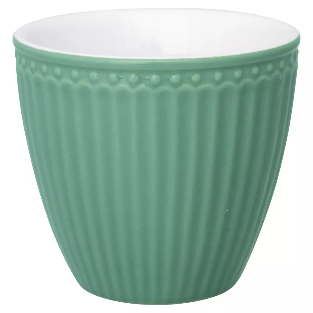 Lattekopp Alice Dusty Green D10, 5707463323299, STWLATAALI4206, Kjøkken, Krus og Skåler, GreenGate, Latte cup Alice dusty green