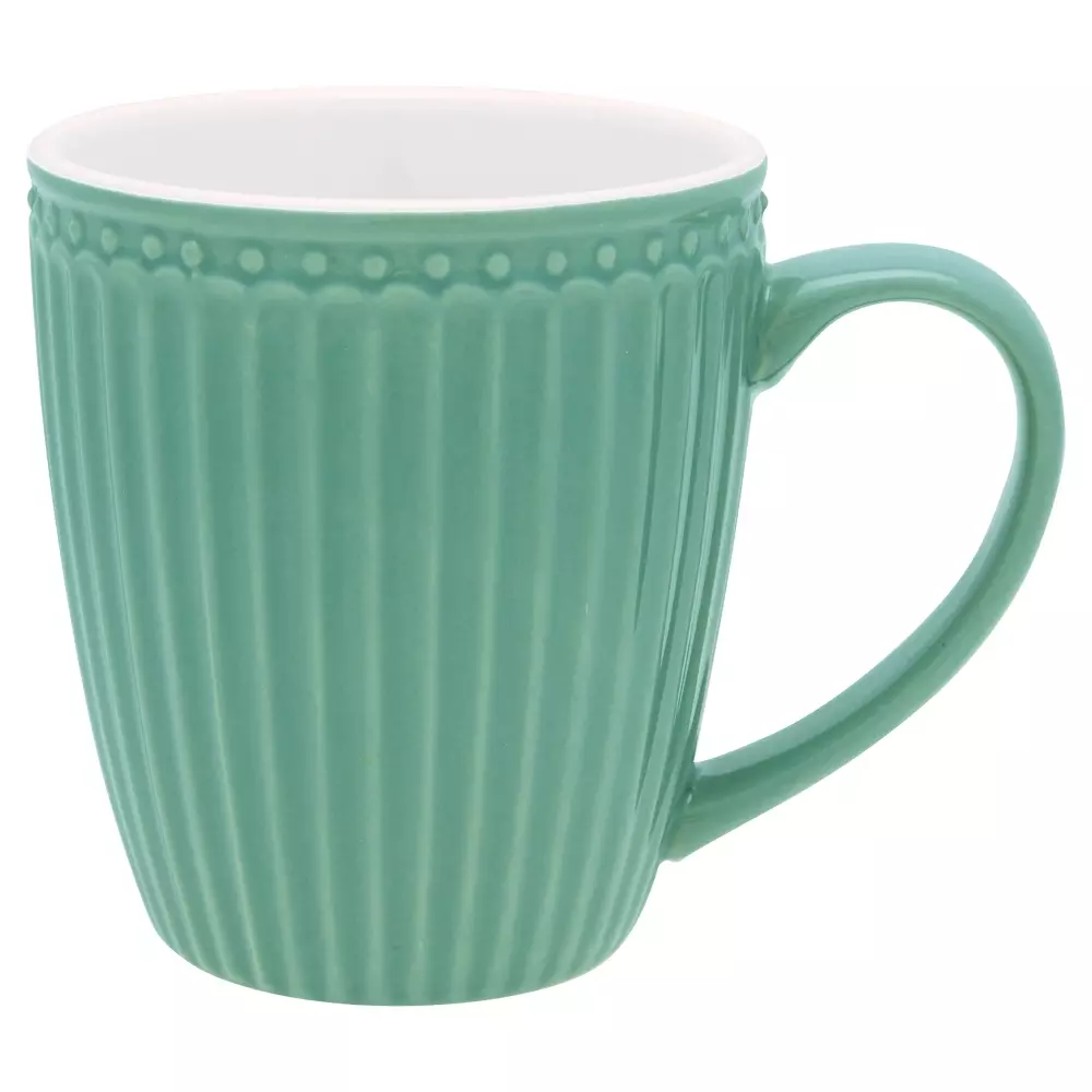 Kopp Alice Dusty Green D9, 5707463323060, STWMUGAALI4206, Kjøkken, Krus og Skåler, GreenGate, Mug Alice dusty green