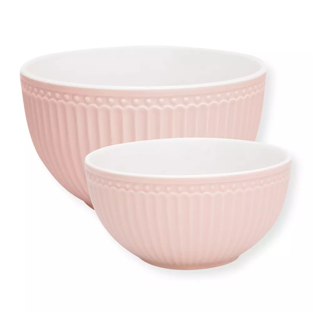 Skåler Alice Pale Pink 2stk, 5707463378299, STWSBO2PCSALI1904, Kjøkken, Skåler og Ildfaste Former, GreenGate, Serving bowl Alice pale pink set of 2