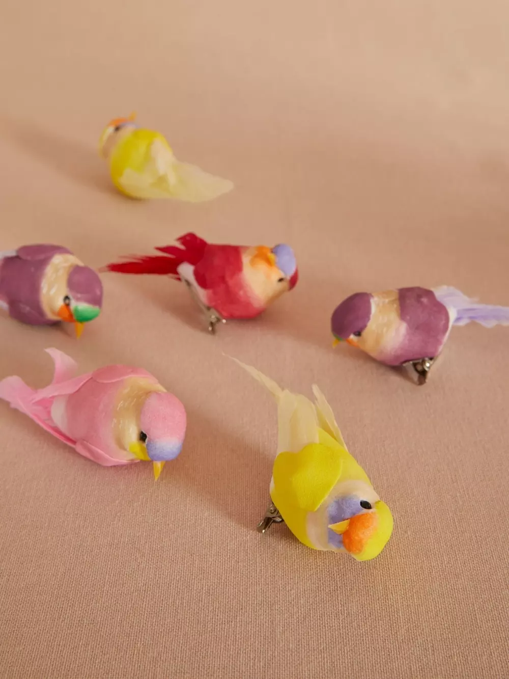 Fugler Dekor Clip 6pk, *5708315094732*, WRBIR-SXC, Interiør, Figurer og Dekor, Rice, Gift Wrapping Deco Birds with Clip in 6 Asst. Colors