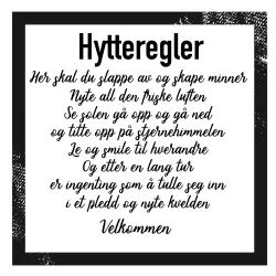 Skilt Hytteregler