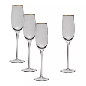 Soft Grey Champagneglass 4stk