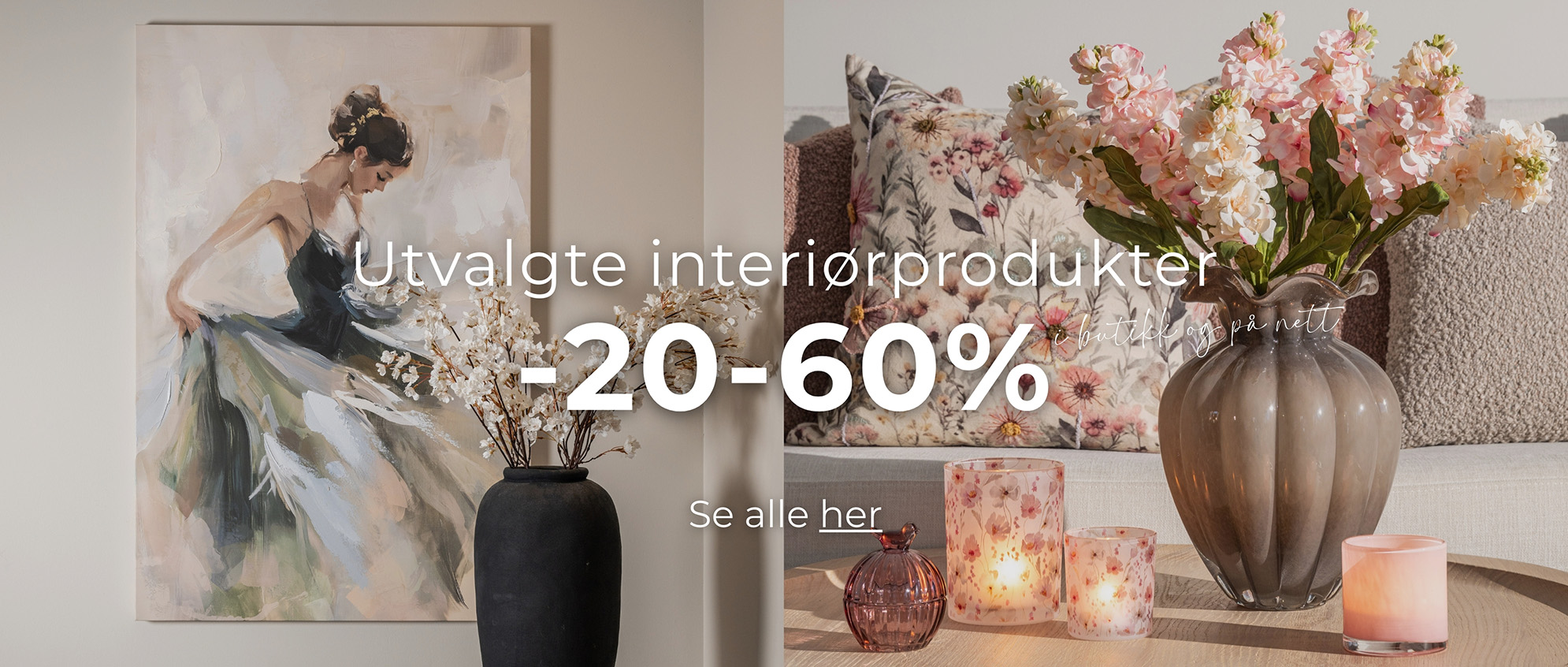 Interiørprodukter på kampanje