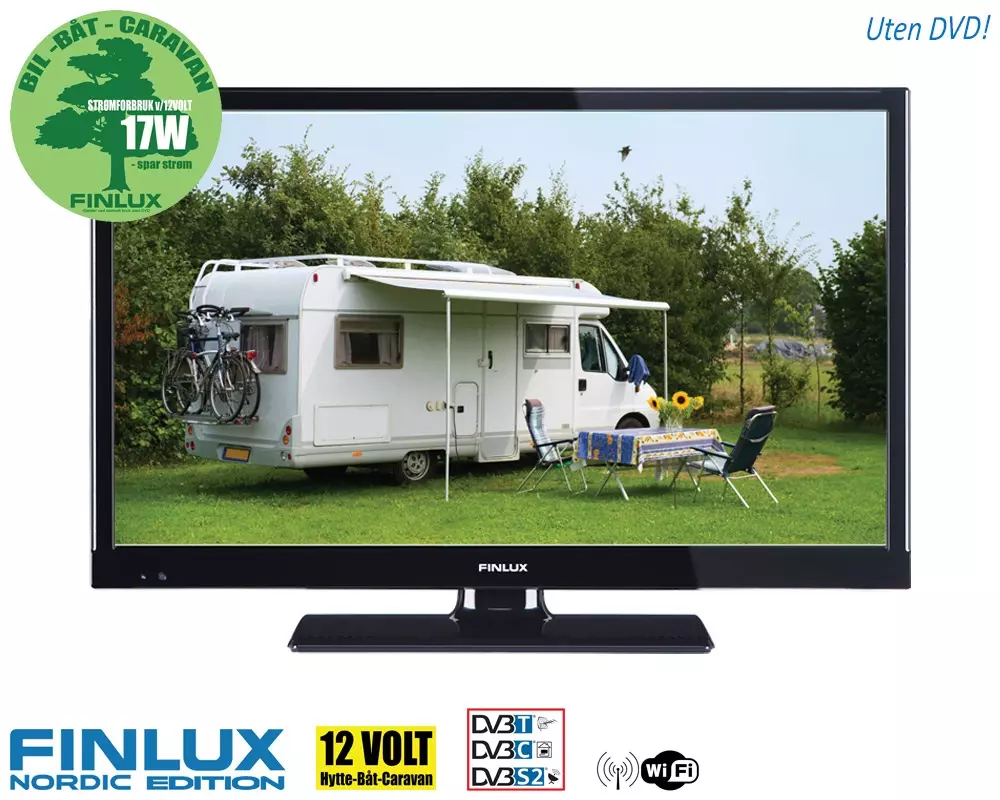 Tv Finlux 24" Uten Dvd 12v/230v Led Smart