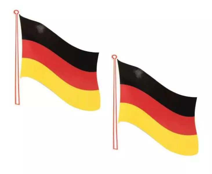 Klistremerke Flagg Tyskland 2-pack, 145x125 Mm