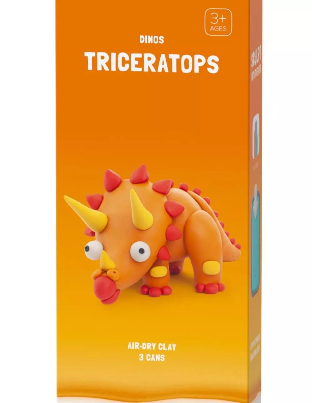 HEY CLAY - TRICERATOPS - 3 CANS, 4897105242147, 1620144843, Kos, Lek & Lær, TIRRTOYS AS, 103826, 3 bokser, opptil 5 farger, standard innsats