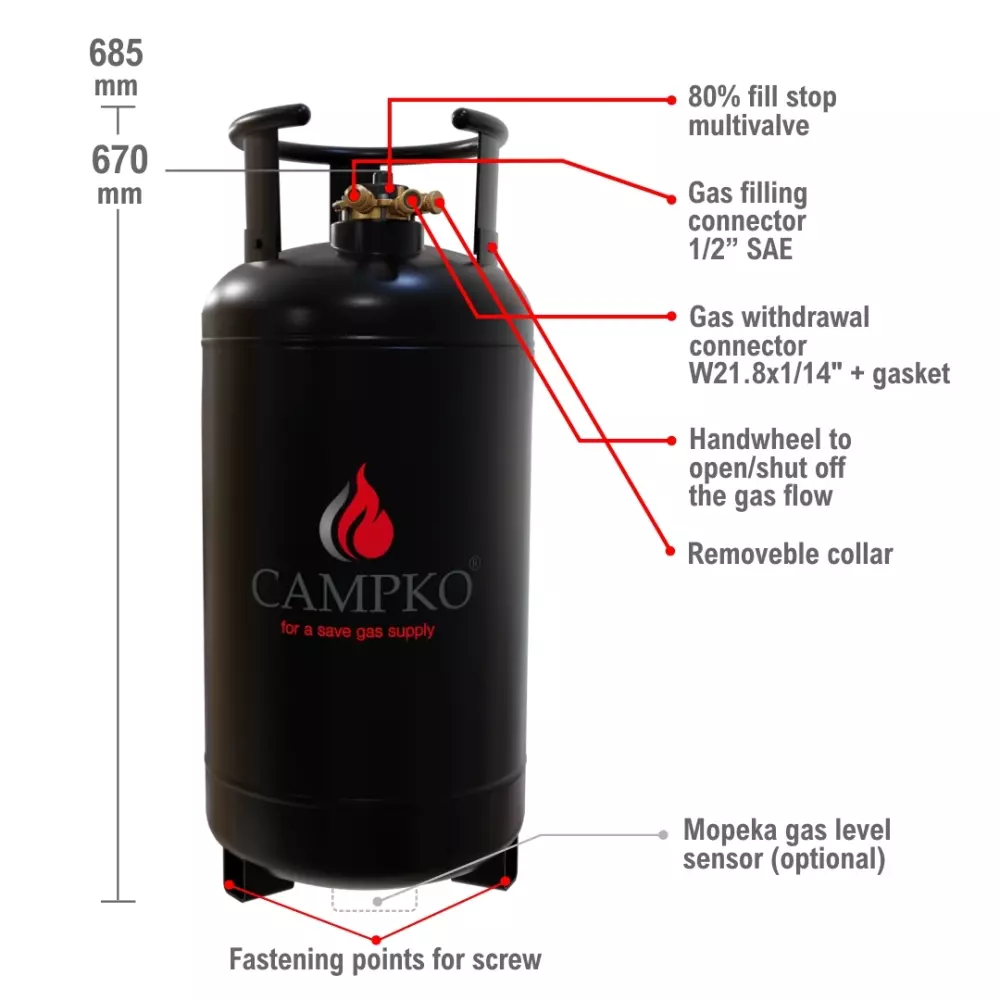 CAMPKO Påfyllingsflaske 36 liter/14,4 kg