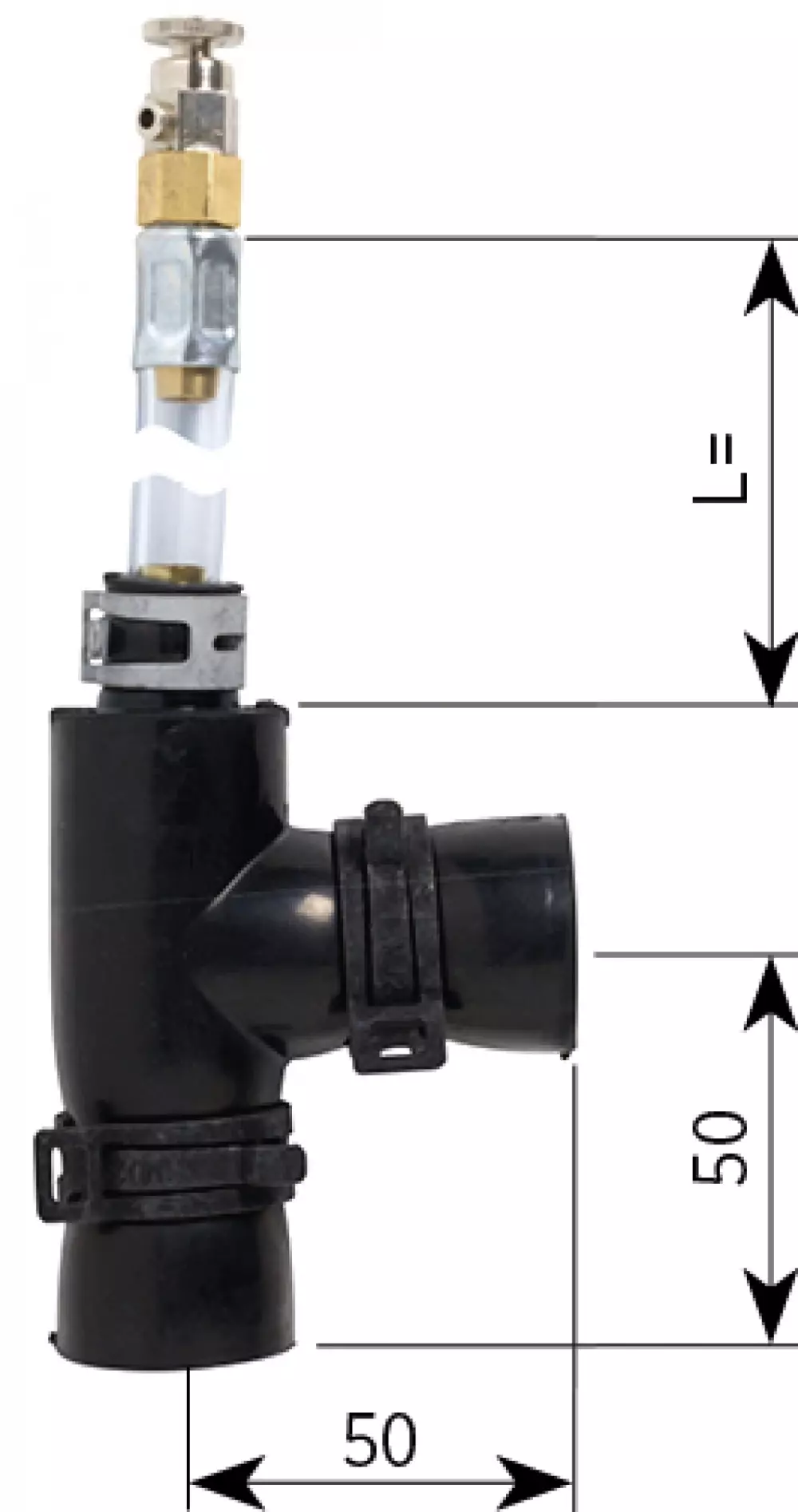 T-stykke 22mm gummi m/lufteslange 300mm, 7765466470028, 1900245, VARME, KJØL OG KLIMA, Varmesystemer, Alde, NEPTUS AS, L = 300 mm rørlengde, ALDE