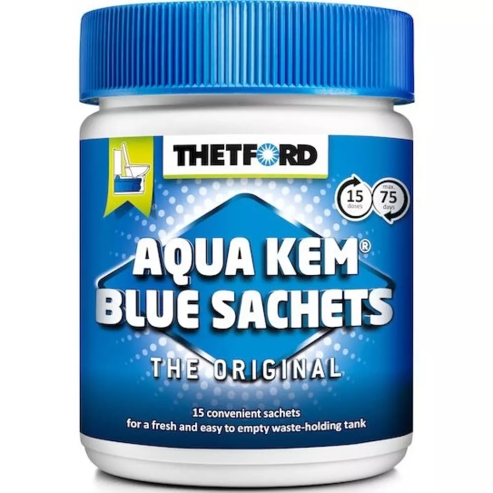 Thetford Aqua Kem Blue sachets toalettkjemi Thetford Aqua Kem Blue Sachets 15 boks 30005 8710315994094 997231 VANN OG TOALETT Toalett