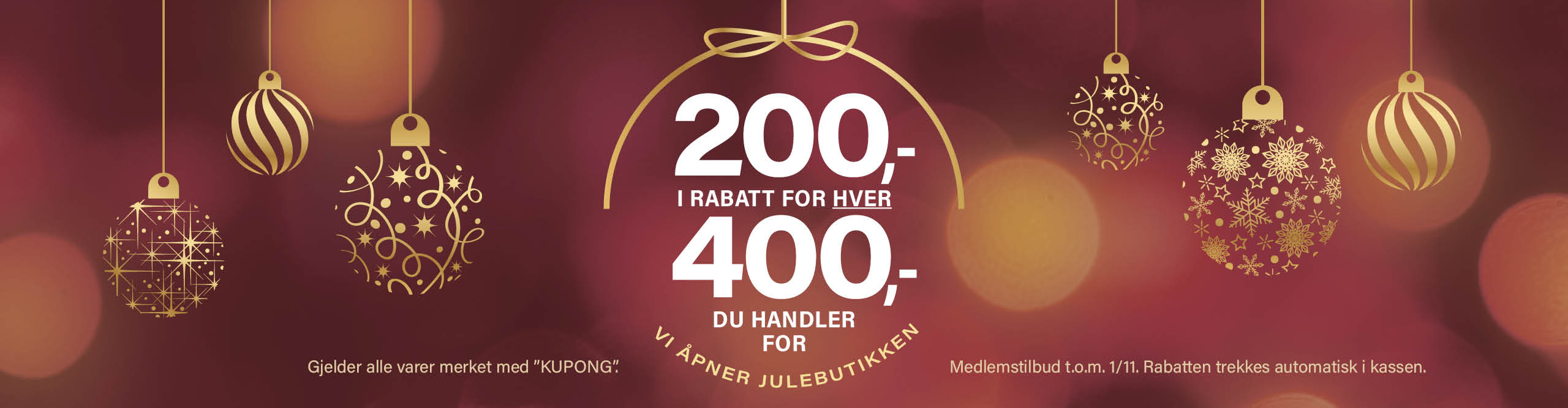 Julebutikkåpning: Toppbanner