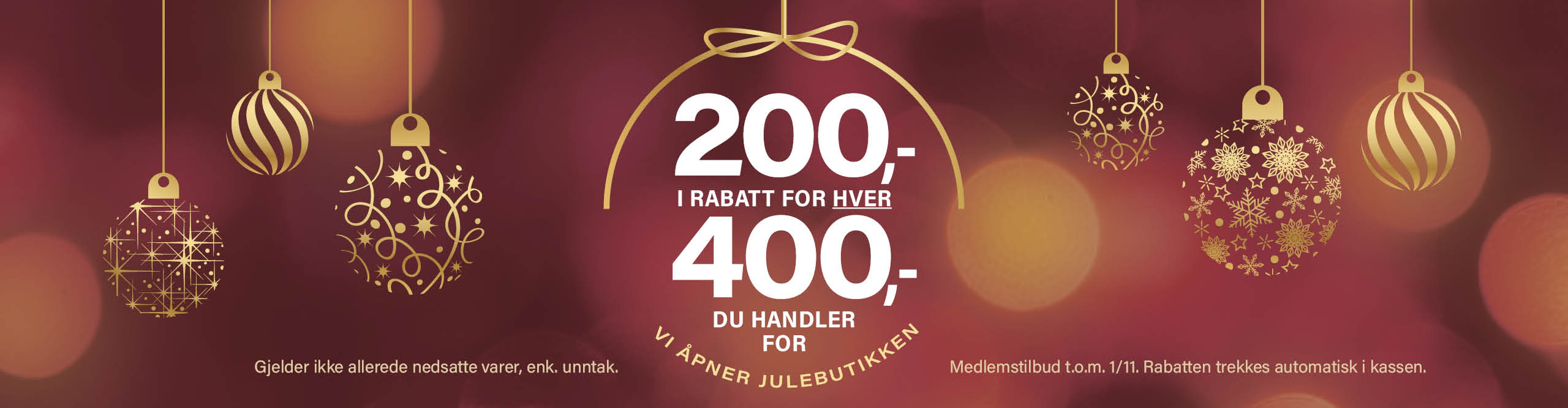 Julebutikkåpning: Toppbanner
