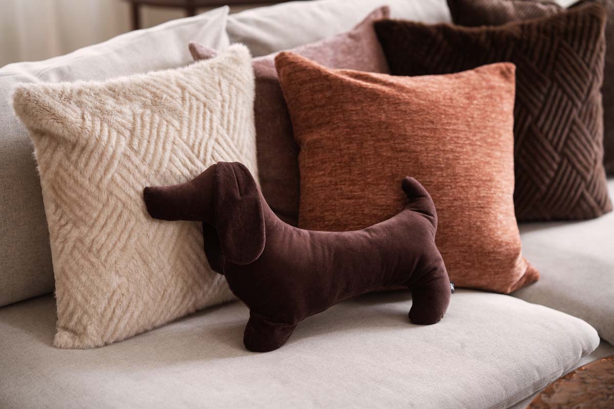 Putekombinasjon med dachs og faux fur
