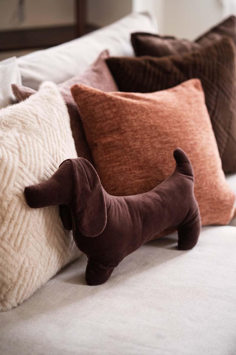 Putekombinasjon med dachs og faux fur