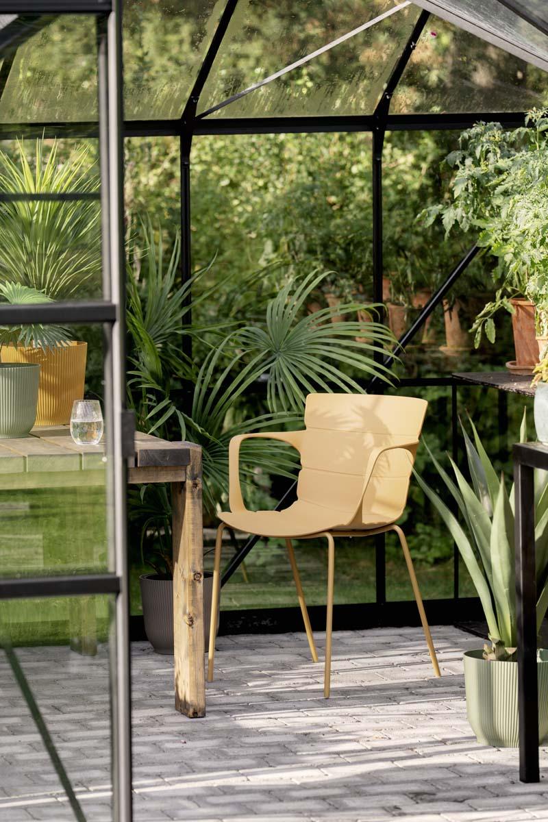 Utestol Synne gul med palme