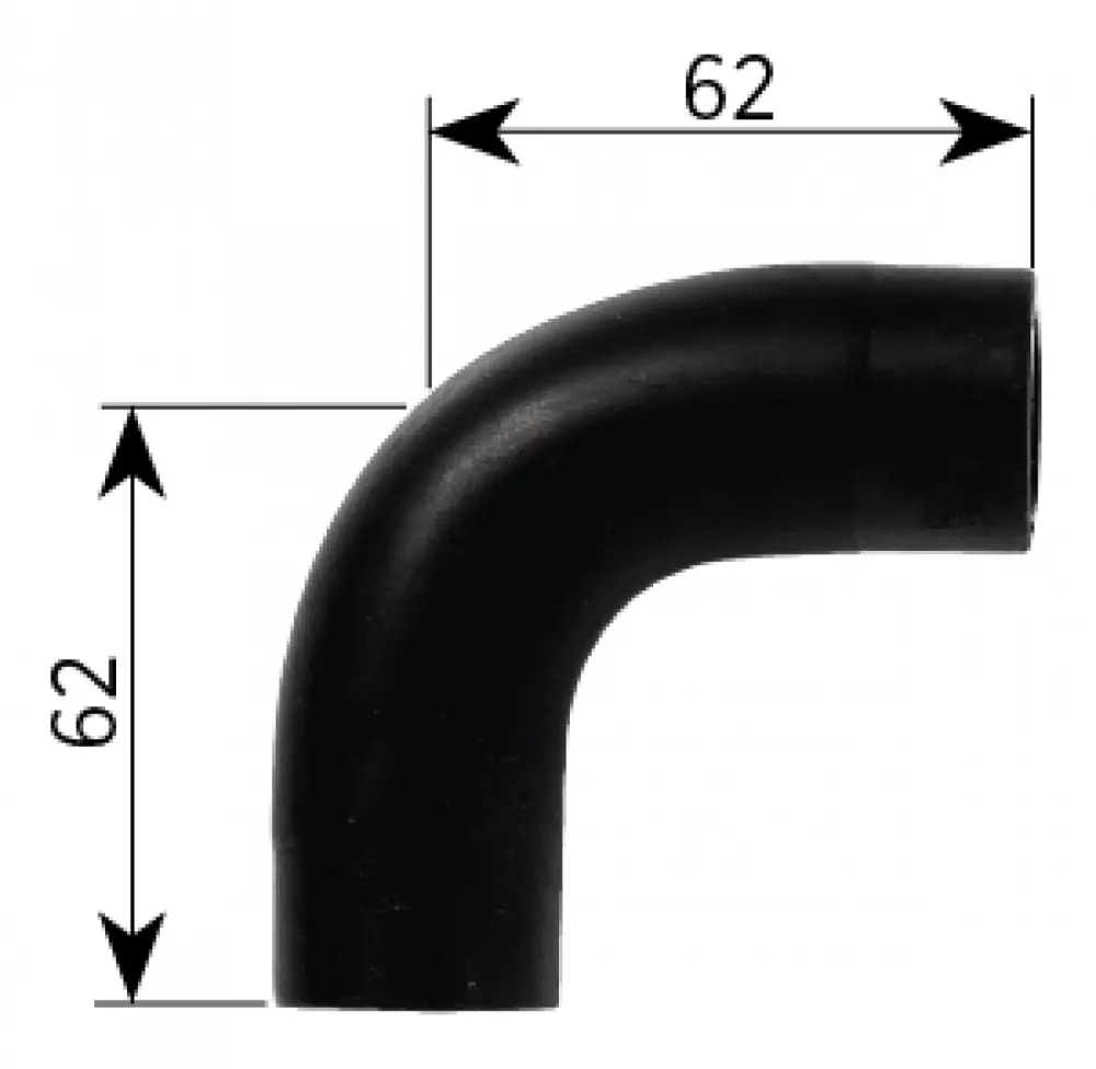 Gummivinkel 22 mm 62x62mm, 1900003, ALDE HOVEDPRODUKTER, Monteringsdetaljer, Alde International Systems AB, GUMMIVINKEL