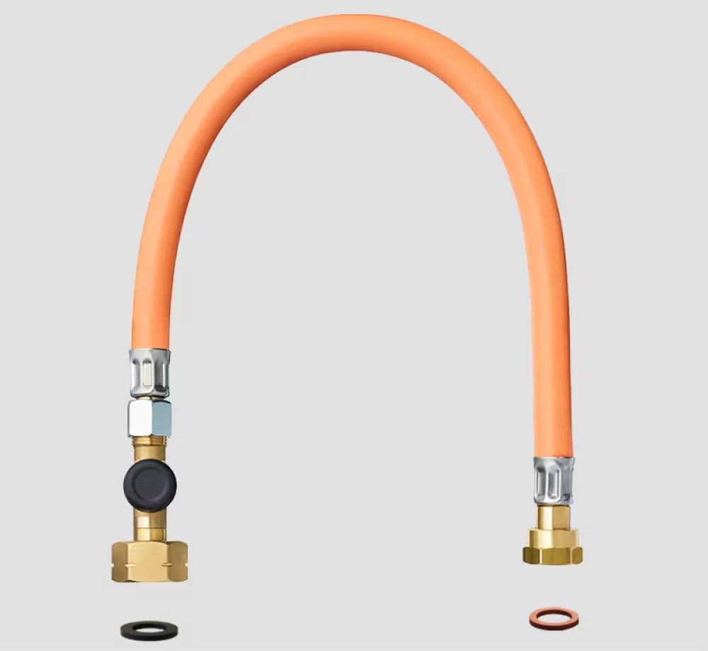 Gasslange 45cm G8, 4052816024394, 50415-06, TRUMA HOVEDPRODUKTER, Gassforsyning, Truma Gerätetechnik GmbH & Co KG, HP hose HRP, 450 mm, G.8 EU Shell