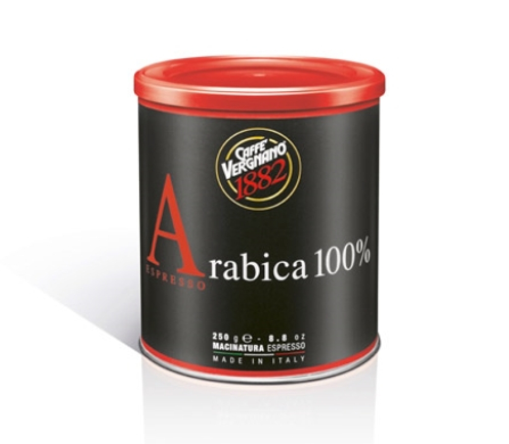 Kaffe malt 100% arabica rund boks 250gr Arabica macinato round box 12x250g 154 