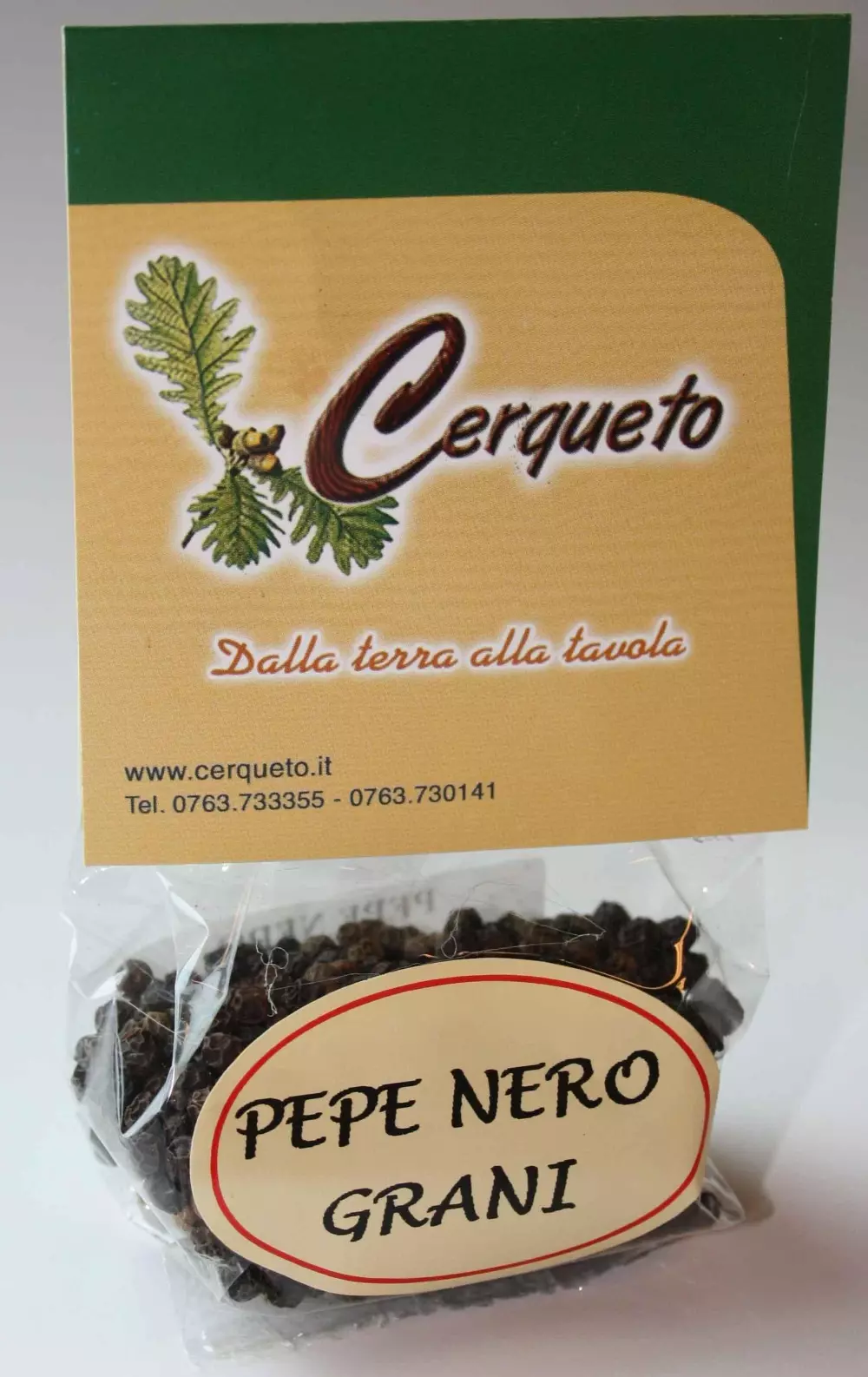 Pepe nero in grani 25 g. - Cerqueto, 8032680711060, 8004868003236, Krydder og Urter, naturell, Cerqueto, 0351, Hel pepper 100%