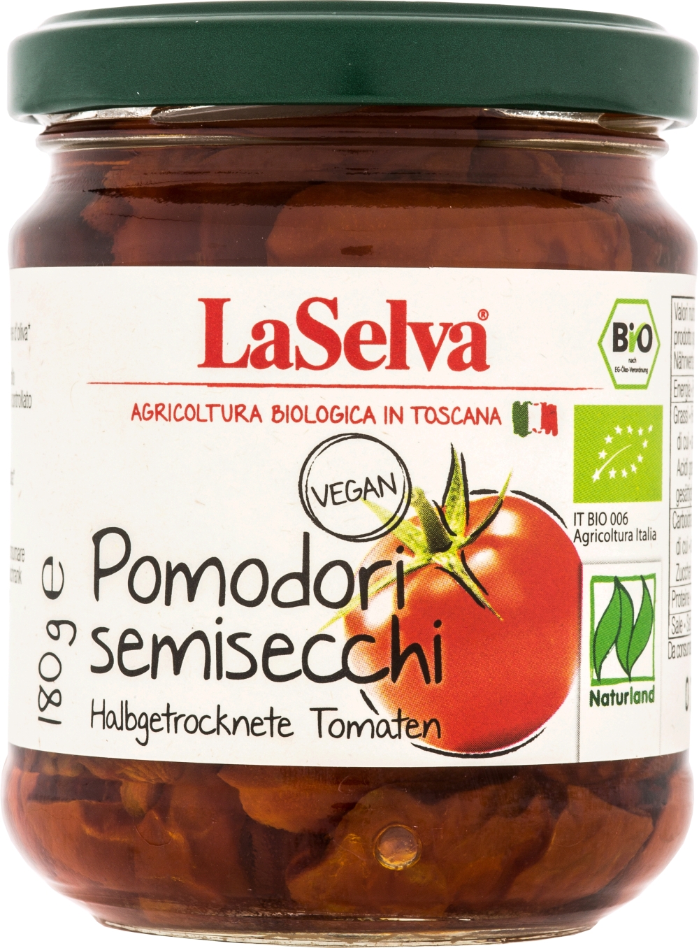 Halvtørkede tomater 180g. Øko - La Selva Pomodori semisecchi 180 g. 120160 
