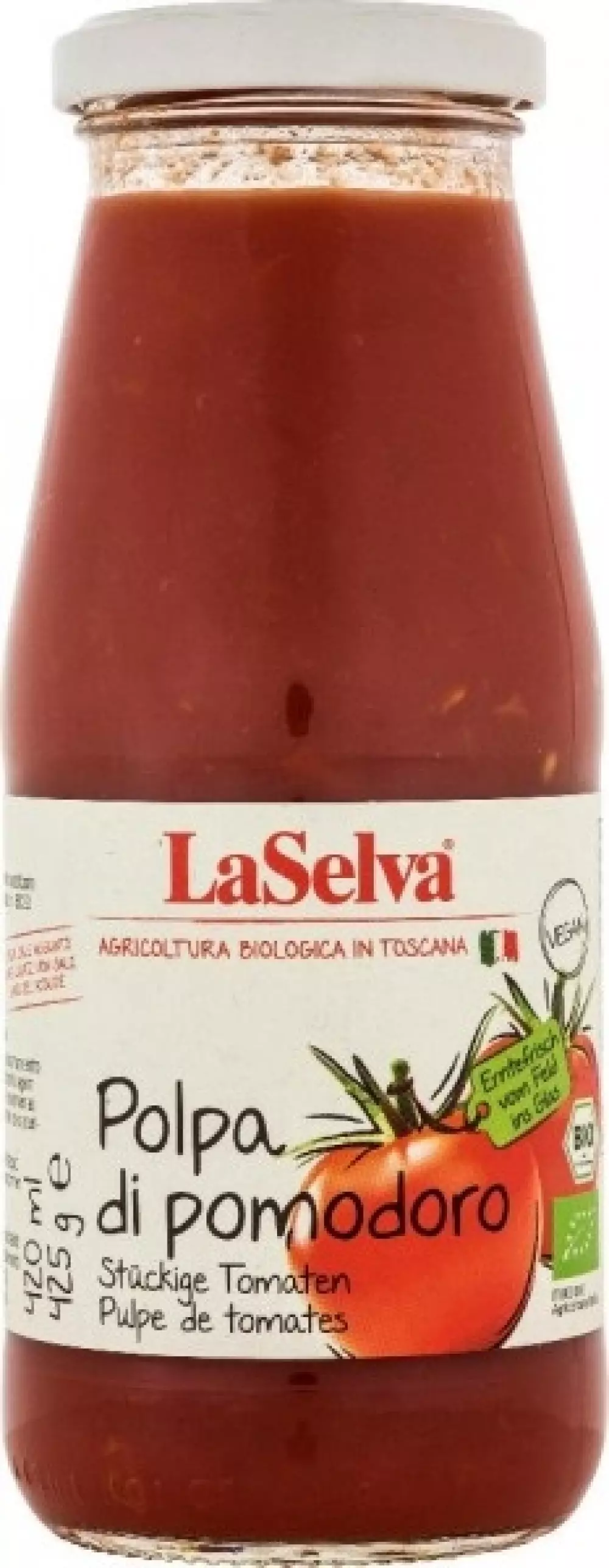 Polpa di pomodoro 425g. Øko - La Selva 110093 8053323640172 Pastasaus 100% tomater La Selva Bio