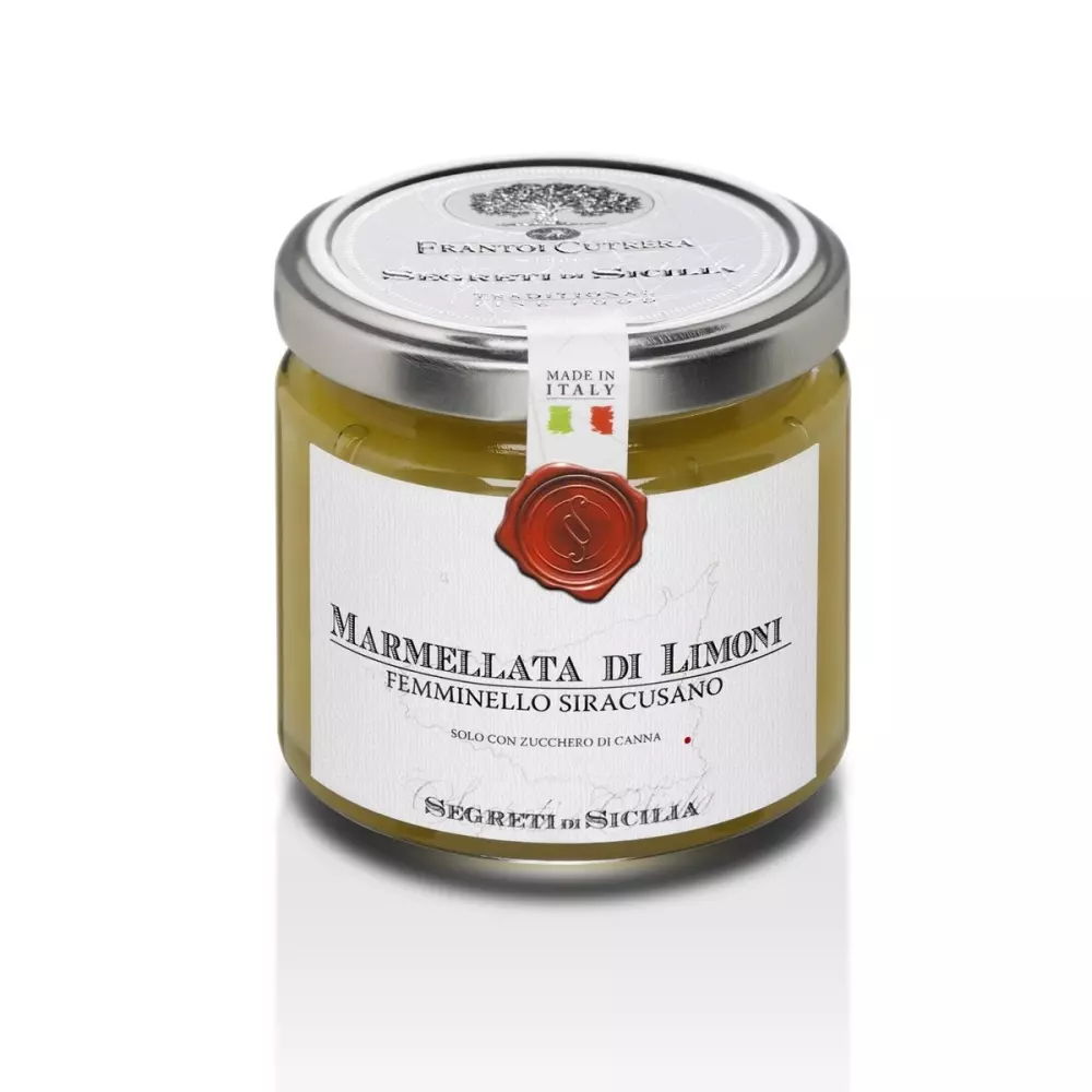 Marmellata di Limone Bio 225g Cutrera, 8030853086533, Honning & Marmelade, Syltetøy, Frantoi Cutrera, 8653, Sitronmarmelade Øko