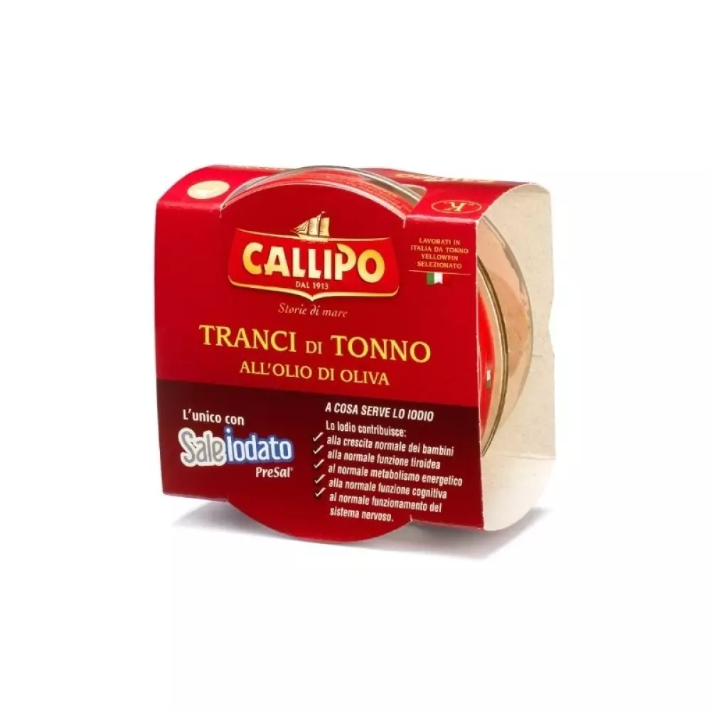 Tonno all’olio di oliva 160 g (i glass) - Callipo, 80718758, Tunfisk og ansjos, I olivenolje, Callipo, CLK0160TOYEXP, Tunfisk i olivenolje 160g glass - Callipo