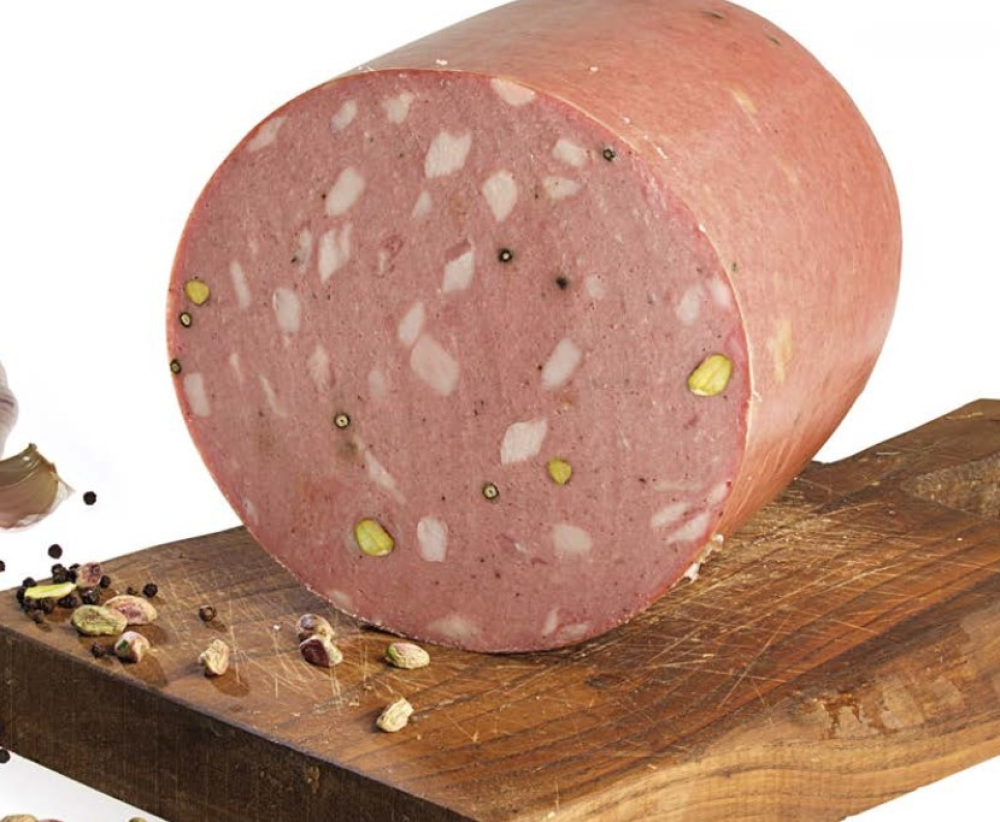 Mortadella con pistacchio 4Kg - Franchi Salumi, 80749608, Prosciutto, Mortadella, Franchi Salumi, mortadella con pistacchi kg 12 divisa sv, 350, Mortadella med pistasj