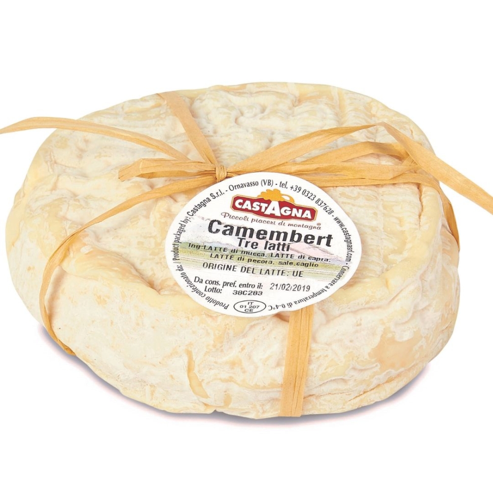 Camembert 3 latti - Castagna, 80749654, Fersk Ost, Camembert, Castagna, SM1060, tre melk: Ku, Saue, Geit