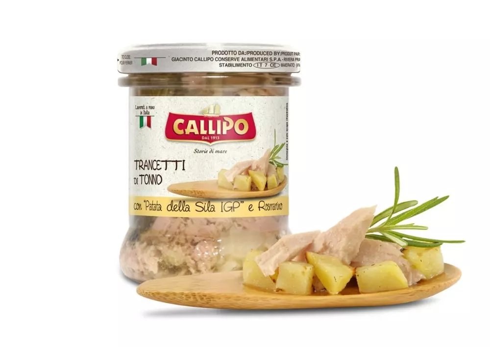 Tonno con patate al rosmarino 170g - Callipo, 8001561022878, 80749656, Tunfisk og ansjos, I olivenolje, Callipo, TRV0170PAYP12, Tunfisk med poteter og rosmarin