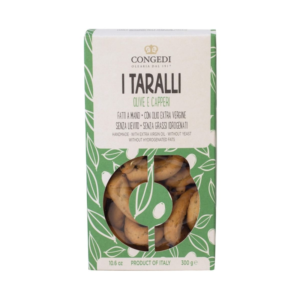 Taralli alle olive 300g - Congedi, 8052405231727, 80750290, Grissini Lingue e Taralli, taralli, Frantoi Congedi, 0172