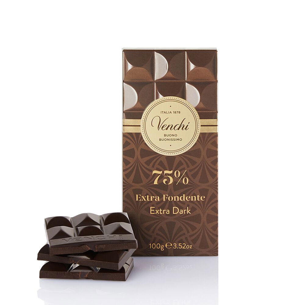 Cuor di cacao fondente 75% 100g - Venchi, 8002996303259, 80750412, Sjokolade, plater, Venchi S.p.A., 116216, Ekstra mørk sjokolade med 75% kakao