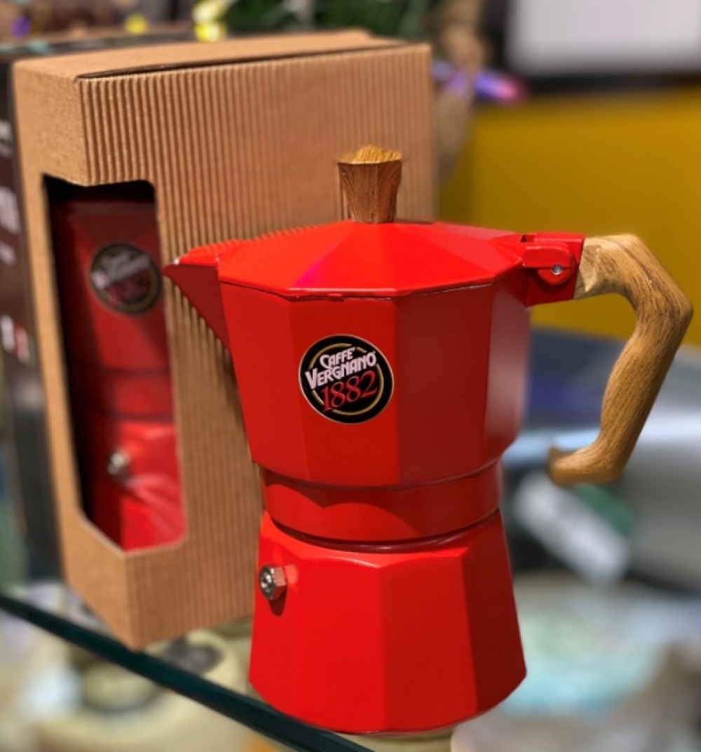 Moka rød per Espresso 3 pers. - Vergnano