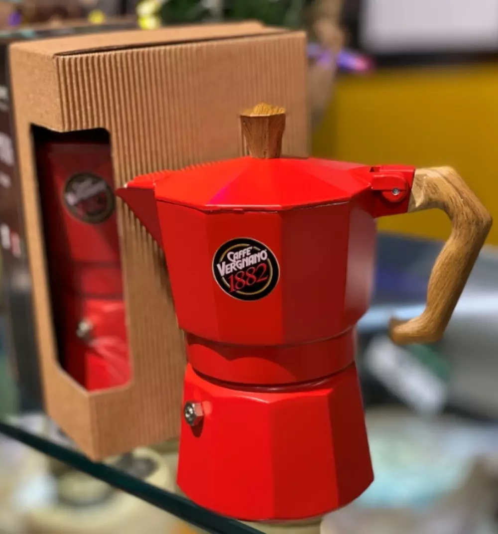 Moka rød per Espresso 3 pers. - Vergnano, 80018000000099092R, 80750482, Kaffe og Te, utstyr, Caffè Vergnano 1882, 99092R, Espressobrygger for middels malt kaffe
