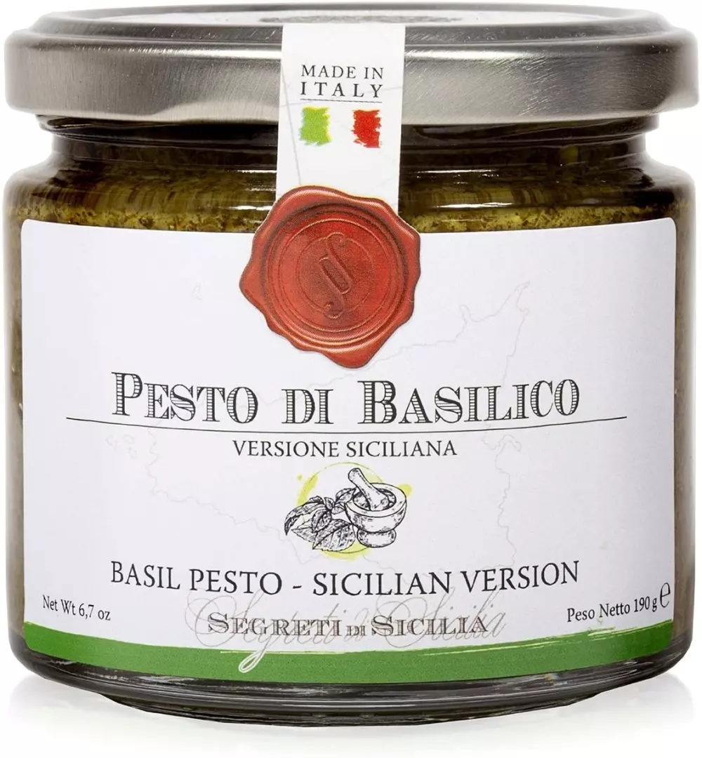 Pesto al Basilico alla Siciliana 190gr. - Frantoi Cutrera, 8030853080937, 80750896, Pesto, grønn, Frantoi Cutrera, 8093, Grønn Pesto (Siciliansk oppskrift)