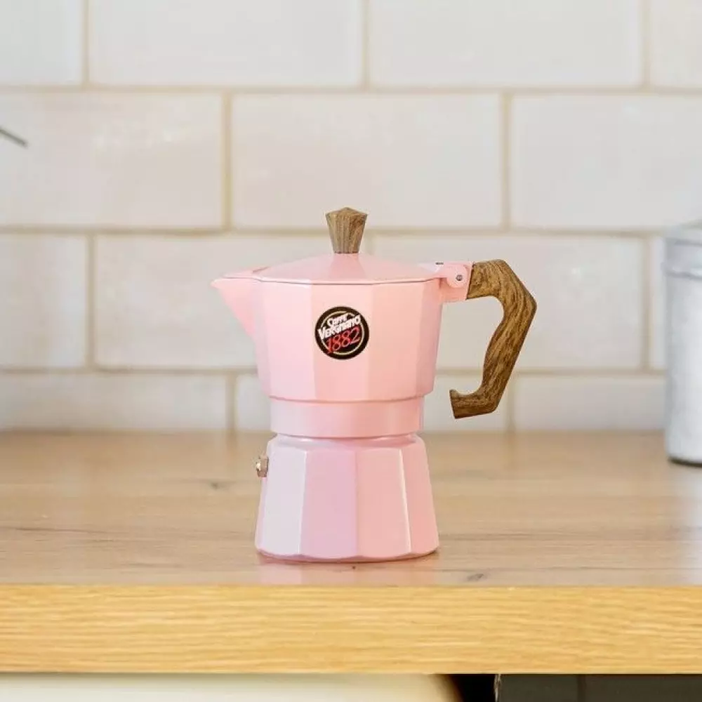 Women in coffee, Moka pink per Espresso 3 pers. - Vergnano, 80018000000099092, 80750930, Kaffe og Te, utstyr, Caffè Vergnano 1882, 99092P, Espressobrygger for middels malt kaffe