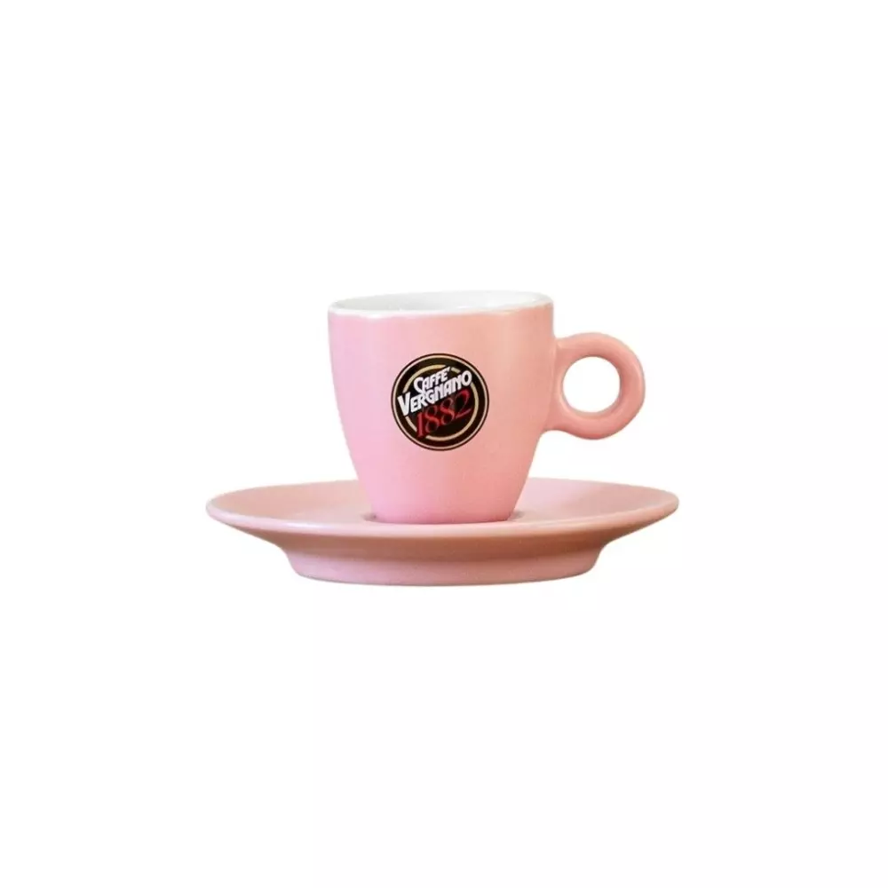 Women in coffee, Espresso cup + tallerken pink - Vergnano, 80751165, Kaffe og Te, utstyr, Caffè Vergnano 1882, 999326C, Rosa espresso-sett
