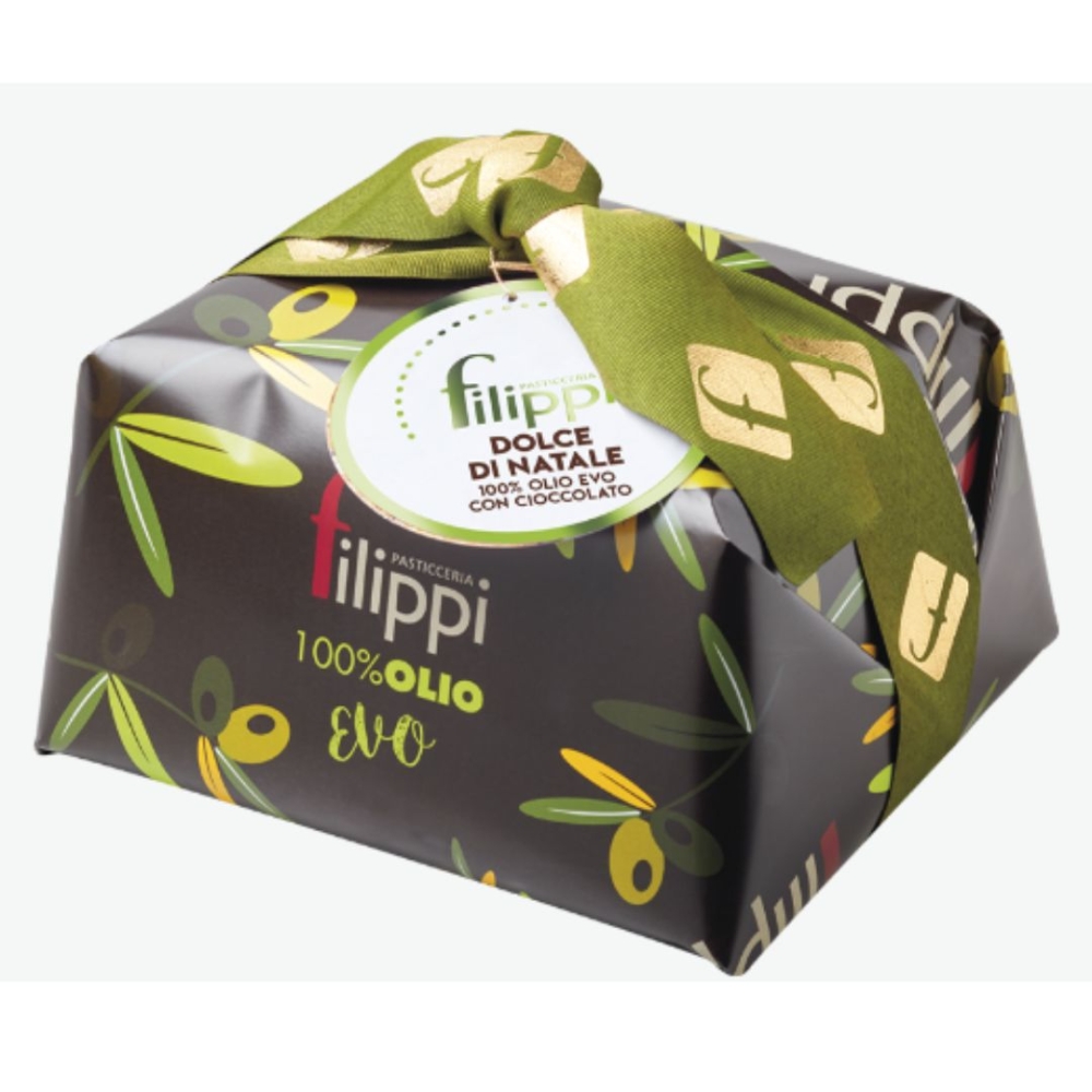 Panettone con Olio EVO e Cioccolato fondente 1Kg - Filippi