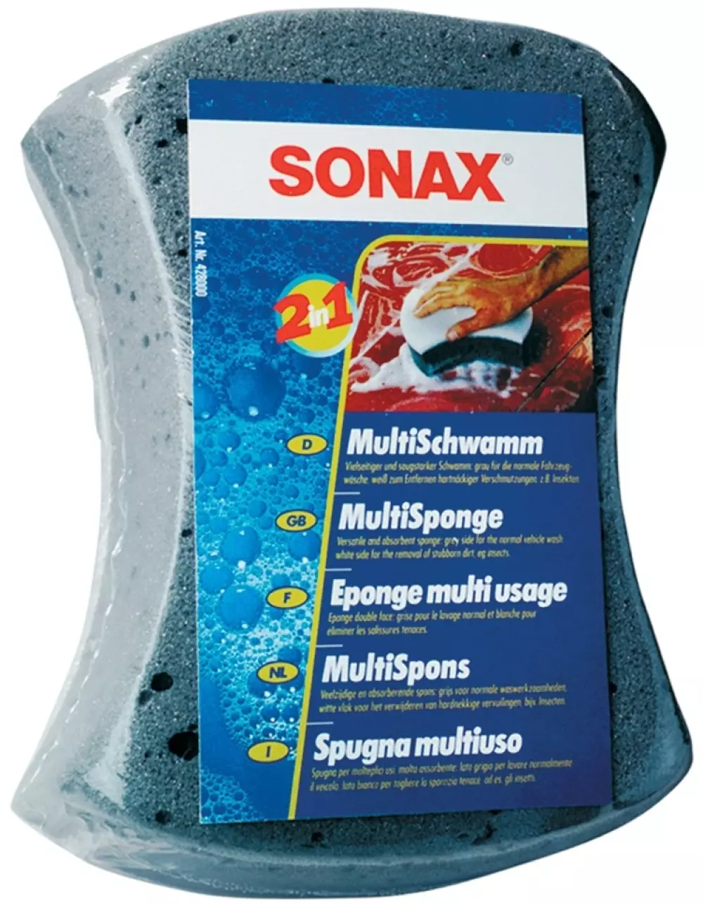 Sonax Multisvamp grov/fin, 4064700428010, 1041343, NDS AS, Sonax multisvamp , SON 428 000, Svamp av svært høy kvalitet. Meget god sugeevne. En fin og en grovere side. Skader ikke gelcoat/lakk, Vask